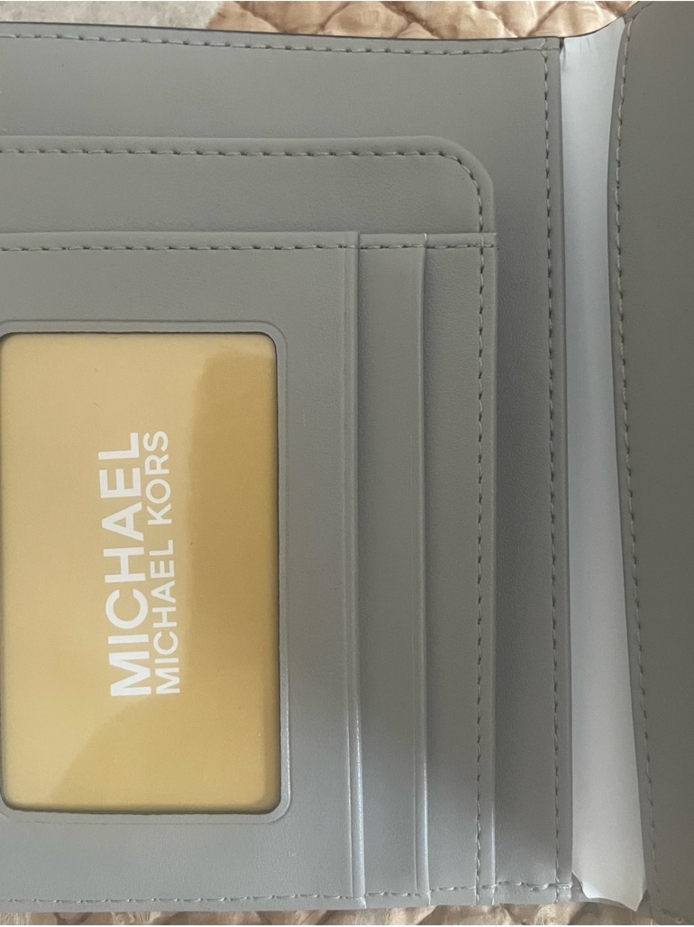 MICHAEL KORS METALLIC MK SIGNATURE FLAT BIFOLD WALLET/PASSPORT CASE HOLDER - Picture 5 of 8
